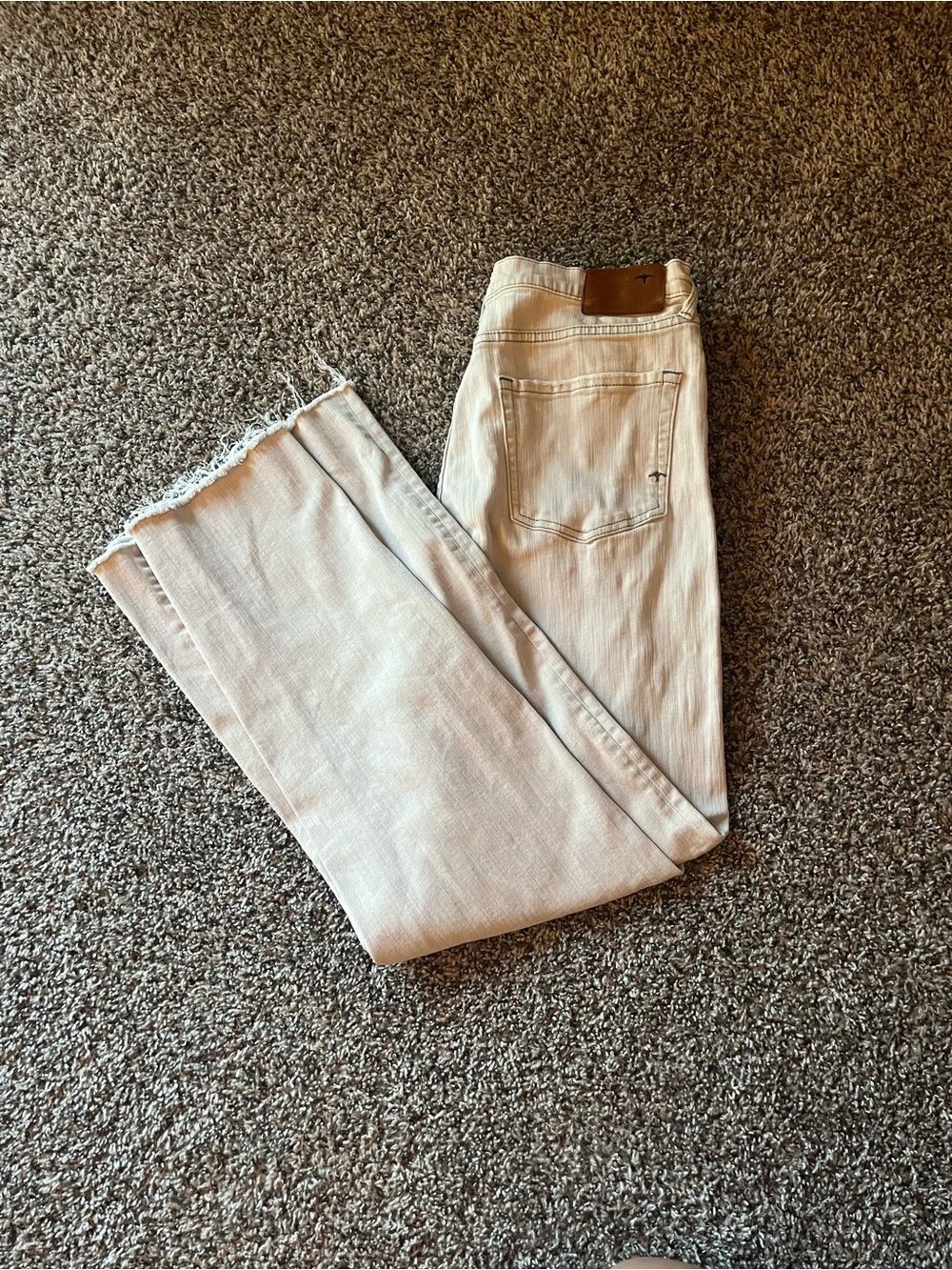 Serra Cream High Waisted Pants with Dark Contrast Stitching